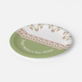 Elegant roze Floral Accented Round Papieren Bordje (Gekanteld)