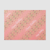 Elegant roze Floral Accented Tissuepapier (Voorkant)