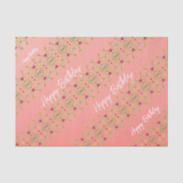 Elegant roze Floral Accented Tissuepapier