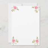 Elegant roze Floral Bachelorette Party Kaart (Achterkant)