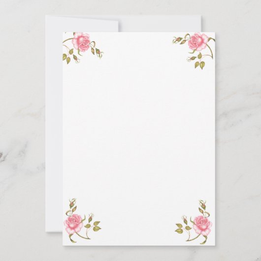 Elegant roze Floral Bachelorette Party Kaart (Achterkant)