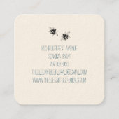 Elegant roze Floral bee Vierkante Visitekaartje (Achterkant)