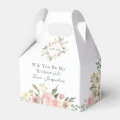 Elegant Roze Floral ben je mijn Bridesmaid? Bedankdoosjes (Voorkant Zijde)