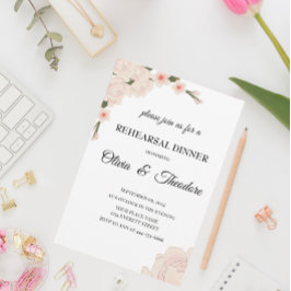 Elegant roze Floral Blossom repesal Dinner Kaart