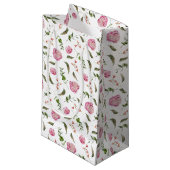 Elegant roze Floral botanisch patroon Klein Cadeauzakje (Voorkant Gekanteld)