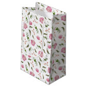 Elegant roze Floral botanisch patroon Klein Cadeauzakje (Achterkant Gekanteld)
