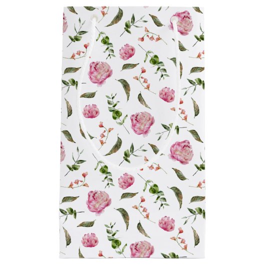 Elegant roze Floral botanisch patroon Klein Cadeauzakje (Voorkant)