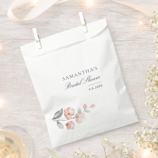 Elegant roze Floral botanisch Vrijgezellenfeest Bedankzakje (Geknipt)