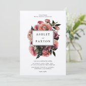 Elegant roze | Floral Bouquet White Kaart (Staand voorkant)