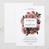 Elegant roze | Floral Bouquet White Kaart (Voorkant / Achterkant)