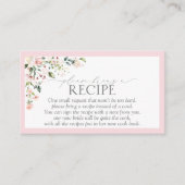 Elegant Roze Floral, breng alsjeblieft een recept  Informatiekaartje (Voorkant)