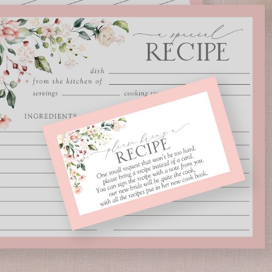 Elegant Roze Floral, breng alsjeblieft een recept  Informatiekaartje