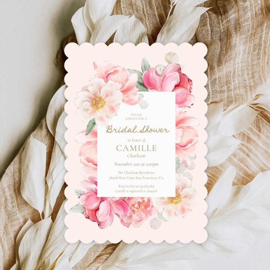Elegant Roze Floral Bridal Shower Kaart