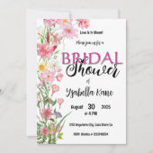 Elegant Roze Floral Bridal Shower Kaart (Voorkant)
