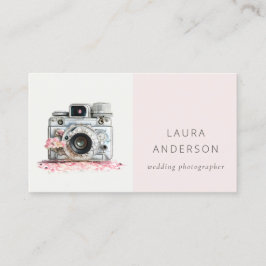 Elegant Roze Floral Camera Fotografie Visitekaartje