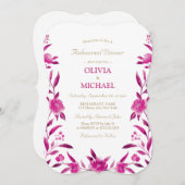 Elegant roze floral Chinoiserie Rehearsal Dinner Kaart (Voorkant / Achterkant)