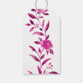 Elegant roze floral Chinoiserie Weddenningmonogram Cadeaulabel (Achterkant)