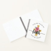 Elegant roze Floral Cross Notitieboek (Binnen)