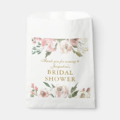 Elegant roze Floral Custom Gold Vrijgezellenfeest Bedankzakje (Voorkant)