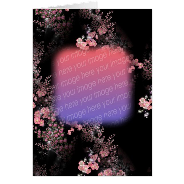 Elegant roze Floral Design Photo Card (Voorkant)