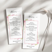 Elegant roze Floral flat-menukaart Menu