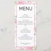 Elegant roze Floral flat-menukaart Menu (Voorkant)