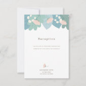 Elegant roze Floral Garden Wedding Reception Card Kaart (Voorkant)
