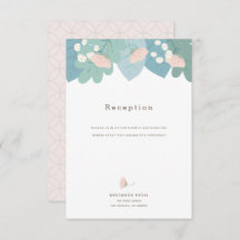 Elegant roze Floral Garden Wedding Reception Card