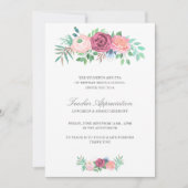 Elegant roze Floral Garland Teachers Day Kaart (Voorkant)