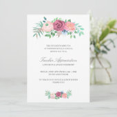 Elegant roze Floral Garland Teachers Day Kaart (Staand voorkant)