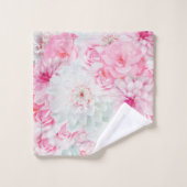 Elegant roze Floral geverfd Bad Handdoek (Wasdoekje)