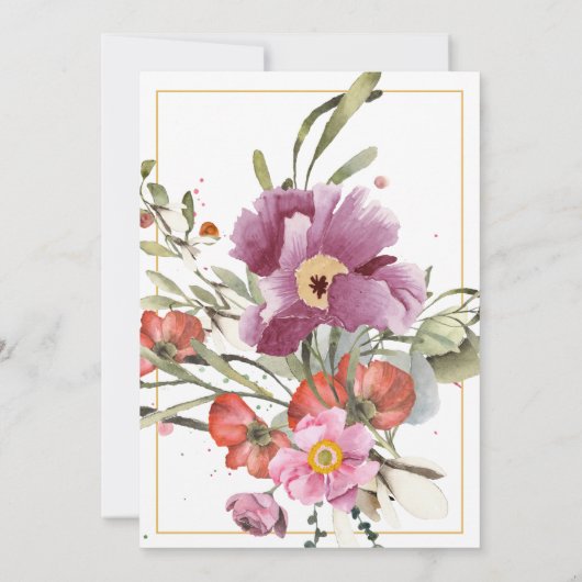 Elegant roze Floral Gold Ampersand Vrijgezellenfee Kaart (Achterkant)