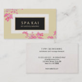 Elegant  Roze Floral Gold Beauty Salon Visitekaartje (Voorkant / Achterkant)