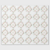 Elegant roze Floral Gold Script aangepaste bruilof Cadeaupapier (Vlak)