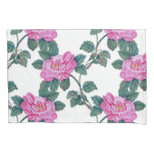 Elegant roze Floral Green Vines Pattern | Kussensloop (Voorkant-Links)