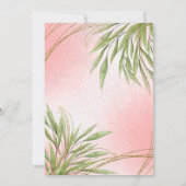 Elegant roze Floral Greenery Waterverf Modern Save The Date (Achterkant)