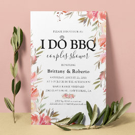 Elegant roze Floral I Do BBQ Couples Shower Kaart