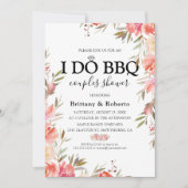 Elegant roze Floral I Do BBQ Couples Shower Kaart (Voorkant)