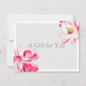 Elegant roze Floral Magnolia Gift Certificate (Voorkant)