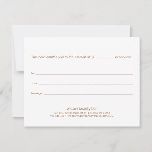 Elegant roze Floral Magnolia Gift Certificate (Achterkant)