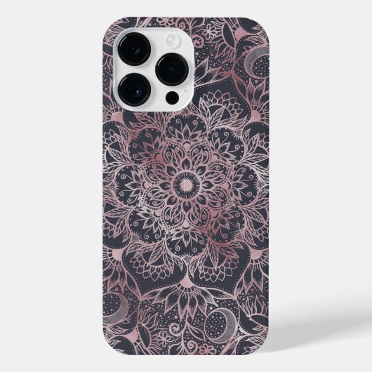 Elegant roze Floral Mandala Design iPhone Hoesje (Achterkant)