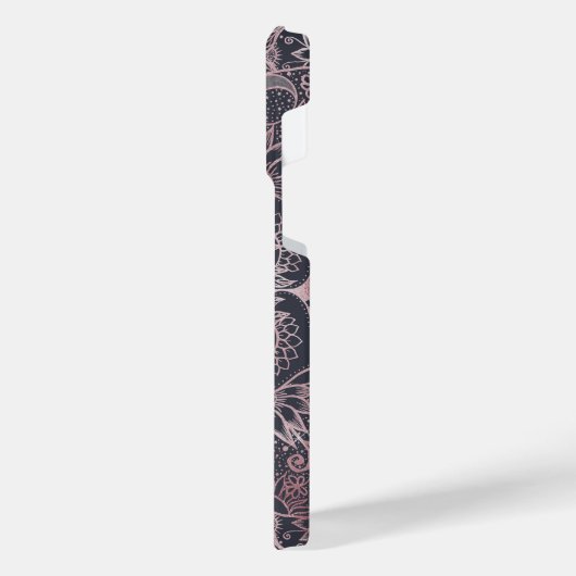 Elegant roze Floral Mandala Design iPhone Hoesje (Linkerkant)