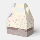 Elegant roze Floral met crème en bruin Bedankdoosjes (Achterkant)