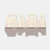 Elegant roze Floral met crème en bruin Bedankdoosjes (Uitgevouwen)