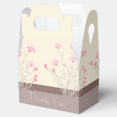 Elegant roze Floral met crème en bruin Bedankdoosjes (Geopend)