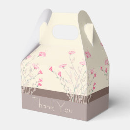 Elegant roze Floral met crème en bruin Bedankdoosjes