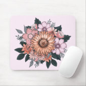 Elegant roze Floral Muismat (Met muis)