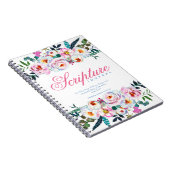 Elegant roze Floral noemde het Schrift Journal Notitieboek (Rechterzijde)