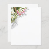 Elegant roze Floral Palms Shadows Beach Weddenscha (Voorkant / Achterkant)