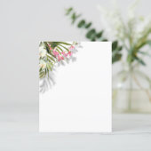 Elegant roze Floral Palms Shadows Beach Weddenscha (Staand voorkant)